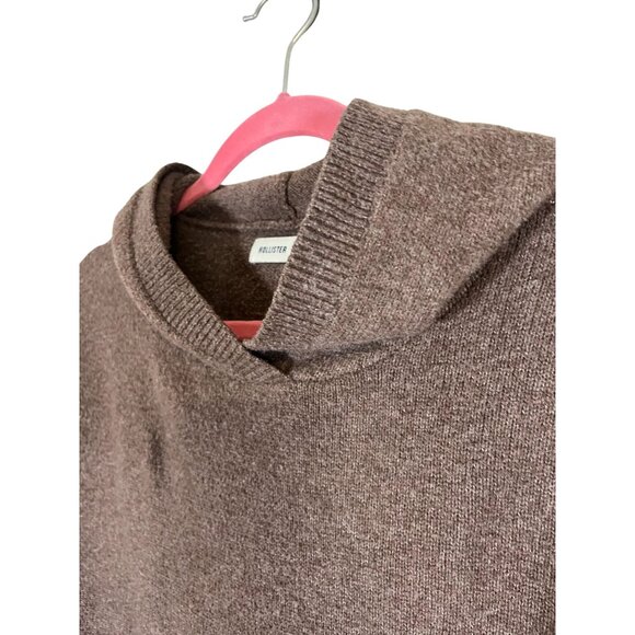 Hollister Hood Sweater XS Brown Neutral Preppy Boho Western Y2K Cozy Comfy 80s - Picture 4 of 9